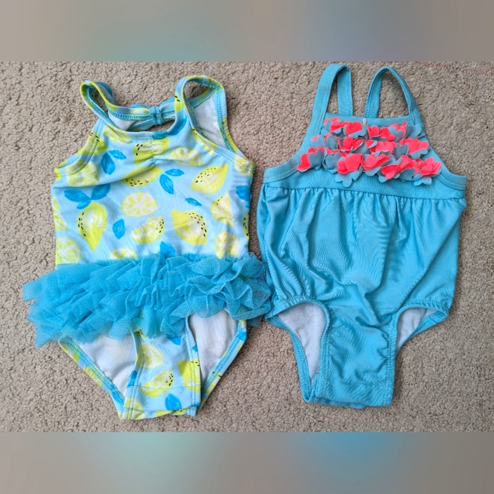 2 Baby Swimsuits, 3-6 months